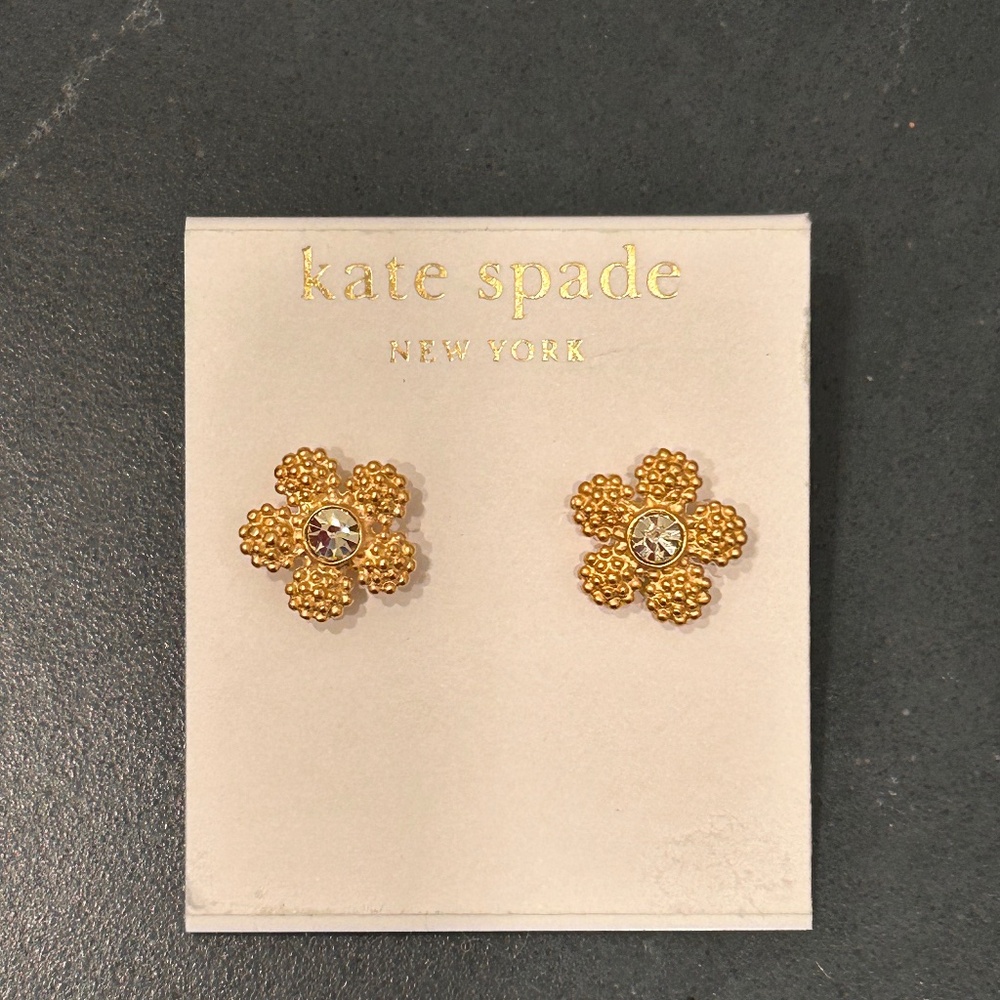 New: Kate Spade 14k Gold Filled Flower Earrings